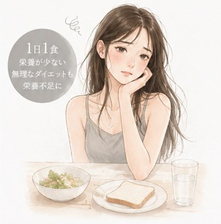 1日1食栄養が少ない無理なダイエットも栄養不足に